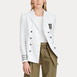 Ralph Lauren Bullion-Patch Linen Blazer